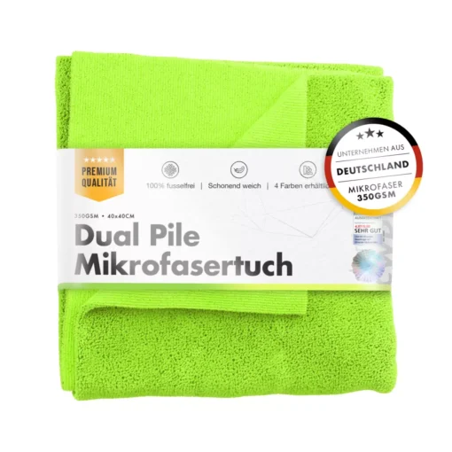 ChemicalWorkz Dual Pile Mikrofiberklud – 350 GSM, Grøn, 40×40 cm