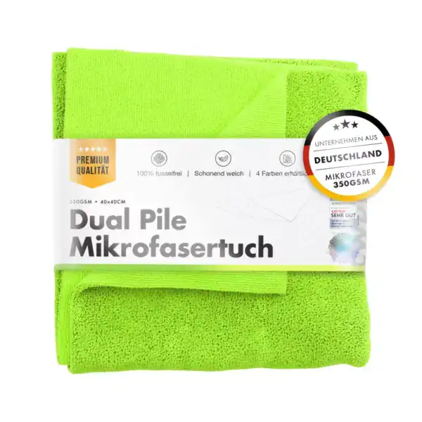 ChemicalWorkz Dual Pile Mikrofiberklud – 350 GSM, Grøn, 40×40 cm