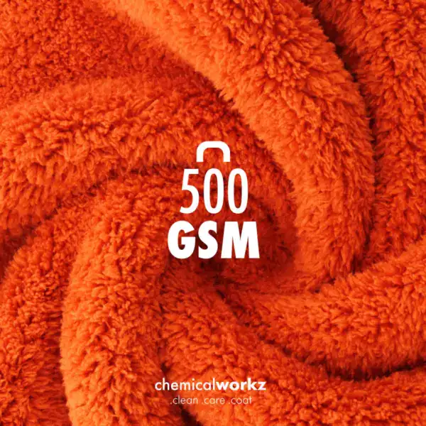 ChemicalWorkz Edgeless Soft Touch Mikrofiberklud 500GSM Orange 40×40cm - Billede 2