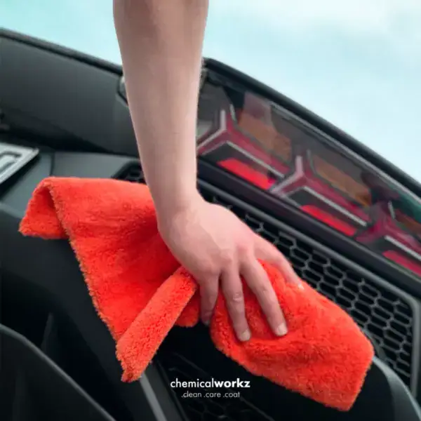 ChemicalWorkz Edgeless Soft Touch Mikrofiberklud 500GSM Orange 40×40cm - Billede 3