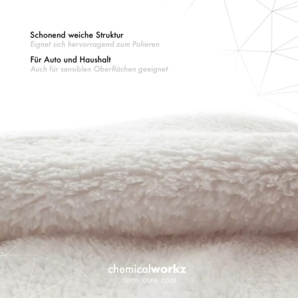 ChemicalWorkz Edgeless Soft Touch Mikrofiberklud 500GSM hvid 40×40cm - Billede 4